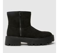 schuh Carman Faux Furline Boots in Black UK 4 (EU 37)