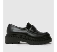 schuh Lawson Chunky Leather Loafer Flats in Black UK 4 (EU 37)