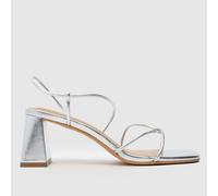 schuh Shiloh Block High Heels in Silver UK 4 (EU 37)