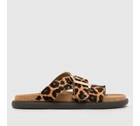 schuh Tear Leather Footbed Sandals in Beige & Brown UK 2 (EU 35)