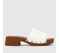 schuh Verity Leather Clog Sandals in White UK 2 (EU 35)