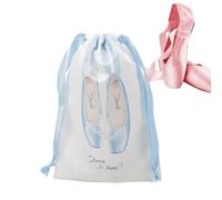 Schuhbeutel - Beutel Wasserdichte Kordeltasche - Satin-Tanzschuhbeutel Mit Kordelzug Leichter Satin-Organizer Staubdicht Für Ballett-Accessories Auf Reisen Im Fitnessstudio Oder Hinter Der Bühne, blue