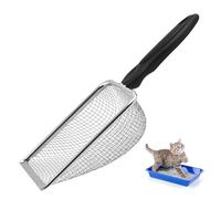SCHUIWINNER One Piece Metal Reptile Sand Shovel Rust-Proof Stainless Steel Litter Cleaner Scooper Durable Ergonomic Reptile Mesh Poop Scoop for Gecko Lizard Spider Snake