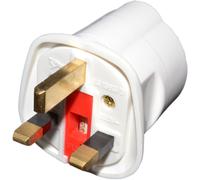 Schuko 2 Pin Euro Plug Socket to 13A 3 Pin UK Plug Adapter White