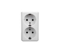 Schuko double socket surface-mounted, version Simon 54 EGSZ2NZ/11