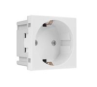 Schuko flush mount socket outlet without frame protective contact socket outlet modular wall socket outlet flush mount wall socket outlet flush mount mounting (Schuko socket outlet, white)