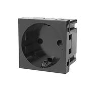 Schuko flush mount socket outlet without frame protective contact socket outlet modular wall socket outlet flush mount wall socket outlet flush mount mounting (Schuko socket outlet, Black)