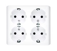 Schuko quadruple socket surface-mounted with Simon 54 EGSZ4NZ/11