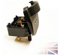 Schuko SCP Single Euro Plug Converter 2 Pin to 3 Pin SCP Plug in Black Schuko Black