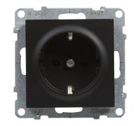 Schuko socket 2P + Z black 16A 250V terminals Suno 721420