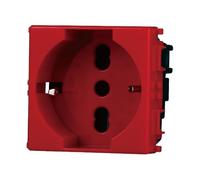 Schuko Socket Compatible with Vimar Plana 2P+T 10/16A 250V Colour Red 2116