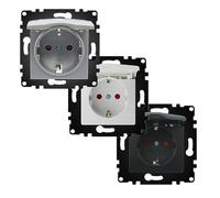 Schuko socket - Schuko socket 68 x 68 x 45 mm. Available in glossy white, matt black and grey. Ideal for electrical installations*