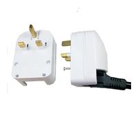 Schuko to UK 3 Pin Plug Converter 13A Fused - Permanent EU to UK Conversion Plug with Earth - BS1363 Safety Compliant - Mr. Gadget’s Solutions (White)