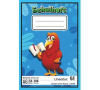 Schulheft Lineatur 51 Größe A6+: Oktavheft 7 mm liniert ohne Rand | (10,5 × 15,24 cm), 54 Blatt (108 Seiten) | Klassisches Schreibheft für Grundschule & Alltag - Ideal zum Schreiben, Üben & Notieren