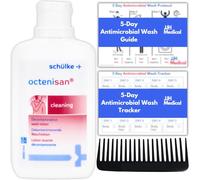 Schulke Octenisan Antimicrobial Body Wash 150ml - Antimicrobial Body Wash for Whole-Body Cleansing, Includes Comb, JJH Medical 5-Day Protocol Guide & Tracker for Daily Hygiene