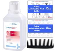 Schulke Octenisan Antimicrobial Body Wash 500ml - Antimicrobial Body Wash for Whole-Body Cleansing, Includes Comb, JJH Medical 5-Day Protocol Guide & Tracker for Daily Hygiene