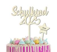 Schulkind 2025 Cake Decoration First Day of School, Cake Topper School with Star, Cake Decoration First Day of School Introduction School Child Decoration 2025