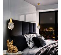 Schuller Valencia Aquaria LED pendant light, clear glass, gold, polyhedral