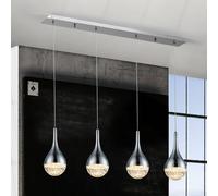 Luminosa Lighting Luminosa Elie Integrated Led Crystal Bar Ceiling Pendant Chrome Bubble Effect