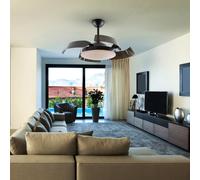 Schuller Valencia Enzo LED ceiling fan, dimmable, CCT, black
