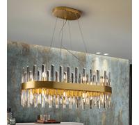 Schuller Valencia Grace pendant light, iron, glass, oval, 20 lights