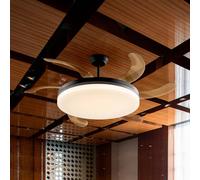 Schuller Valencia LED ceiling fan Vento black/bronze/smoke Ø 150, quiet