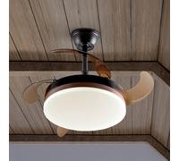 Schuller Valencia LED ceiling fan Vento black/bronze/smoke Ø 90 cm quiet