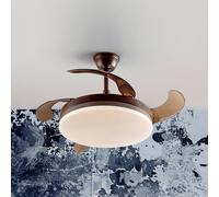 Schuller Valencia LED ceiling fan Vento brown/smoke grey DC Ø 100 cm quiet