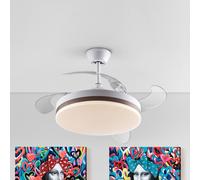 Schuller Valencia LED ceiling fan Vento white/bronze/smoke Ø 100 cm quiet