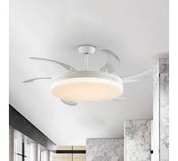 Schuller Valencia LED ceiling fan Vento white/clear, DC Ø 150 cm quiet