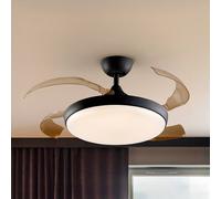Schuller Valencia LED ceiling fan Venturi black/smoke DC Ø 106 cm quiet