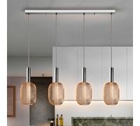 Schuller Valencia LED pendant light Micron, beam, 4-bulb, chrome, gold