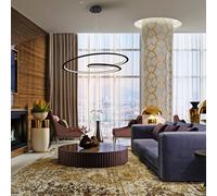 Schuller Valencia Looping LED pendant light, black. Metal, aluminium. Ø 97 cm
