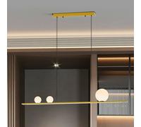 Schuller Valencia Mila LED hanging light, gold-coloured, length 120 cm, 3-bulb.