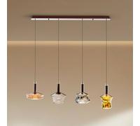 Schuller Valencia Scarlett LED hanging light, multicoloured, length 108 cm, glass, 4-bulb.