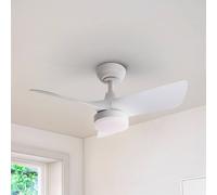 Schuller Valencia Tropic LED ceiling fan, white, Ø 76 cm, quiet, CCT