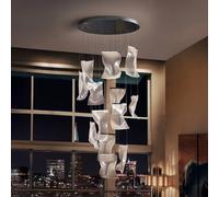 Schuller Valencia Velos II LED pendant light, 13 lights, chrome, dimmable, plastic