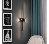 Schuller Valencia Zig Zag LED wall lamp, height 100 cm, black, metal, 4-bulb.