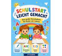 Schulstart leicht gemacht - Das große Vorschulheft für Kinder ab 4 Jahren: Schwungübungen, Buchstaben und Zahlen schreiben lernen | Formen spielerisch ... | Vorschulübungen für Kinder ab 4 Jahren