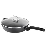 Schulte-Ufer, Induction Charisma i 1639-978-28 i Sauté Pan with Lid, Cast Aluminium with Optical Frying Display for Optimal Temperature, Suitable for Induction Cookers, Diameter 28 cm, Aluminium, Red