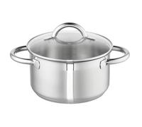 Schulte-Ufer Loop Casserole Pot 20 cm Approx. 3.5 L with Glass Lid 18/10 Steel Silver