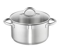 Schulte-Ufer Loop Casserole Pot 24 cm Approx. 5.5 L with Glass Lid 18/10 Steel Silver