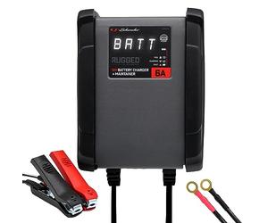 Schumacher Rugged - 6A 12V Automatic and Intelligent Charger and Maintainer - SPX 459 - for Car, Boat, Tractor - Protective Bumper - Microprocessor Control