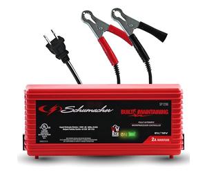 Schumacher SP1296 Fully Automatic Battery Charger and Maintainer - 2 Amp, 6V/12V - For Car, Boat, and Power Sport Batteries