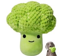 SCHUTEO Squeaky Toys for Small Medium Dogs, Indestructible Interactive Durable Soft Plush Stuffed Tough Puppy Chew Toys for Aggressive Chewers to Keep Them Busy, Funny Cute Green Broccoli Design