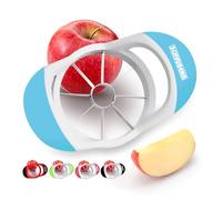 SCHVUBENR 3.5 inch Apple Slicer and Corer - Professional Stainless Steel Tool with 8 Sharp Blades (Blue)