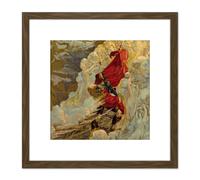 Schwabe D'Indy Fervaal Opera Illustration 8X8 Inch Square Wooden Framed Wall Art Print Picture with Mount Artery8 Brown One Size