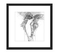 Schwabe The Idea Angel Illustration 8X8 Inch Square Wooden Framed Wall Art Print Picture with Mount Artery8 Black One Size
