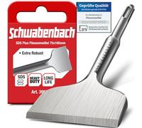 SCHWABENBACH ® SDS Plus Spade Chisel 75 x 165 mm - Ideal for Removing Plaster - Tile Removal - Spade Chisel - Extra Hardened Tip - Quick Release Wall with Hammer Drill (No SDS Max)