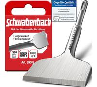 SCHWABENBACH ® SDS Plus Tile Chisel 75 x 165 mm - Flat Edge Alloy Steel Blade - Ideal for Tile Removal - Wall Quick Removal with Hammer Drill